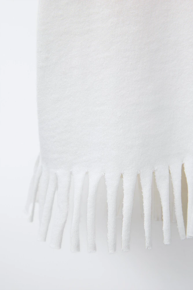 EMBROIDERED FRINGE T-SHIRT