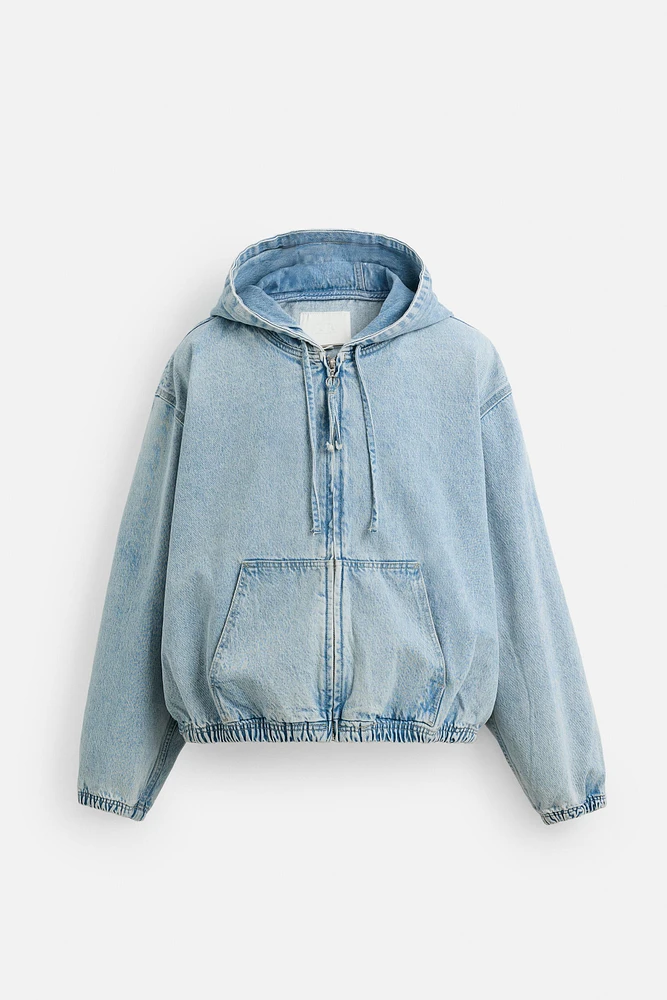 VESTE EN DENIM À CAPUCHE
