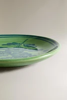 STONEWARE DINNER PLATE WITH FLORAL MOTIFS