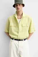 CHEMISE À POCHES 100 % LIN