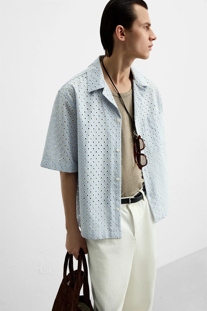 EMBROIDERED DIE-CUT SHIRT