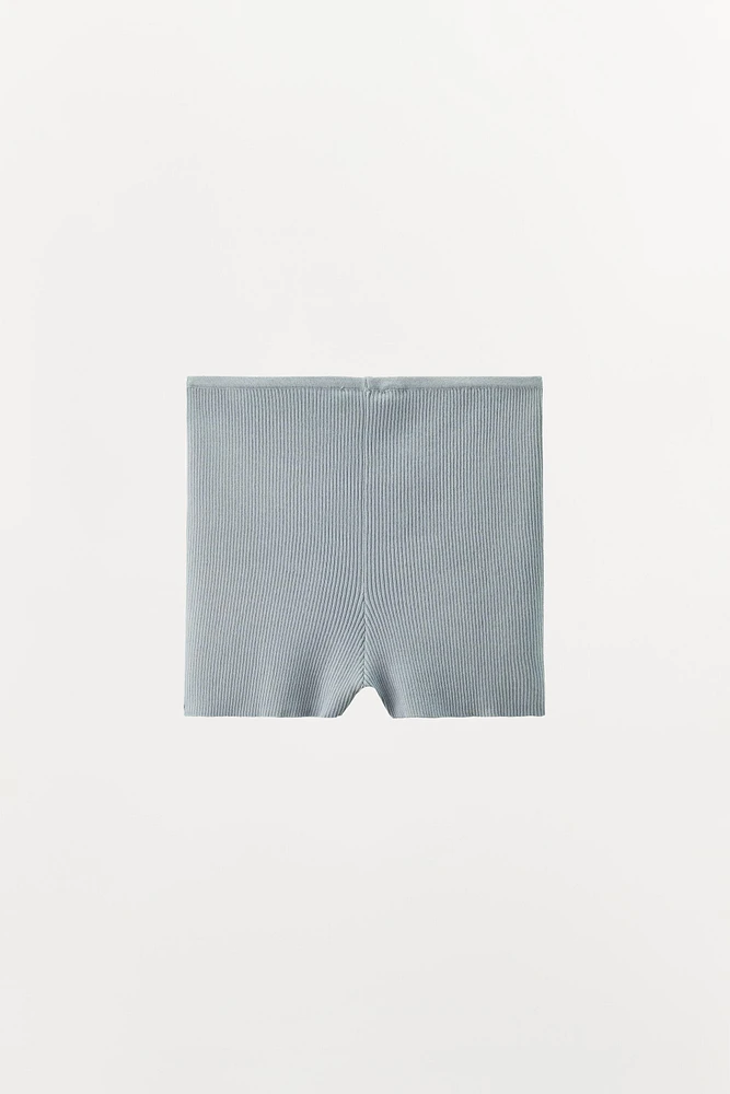 RIB KNIT SHORTS