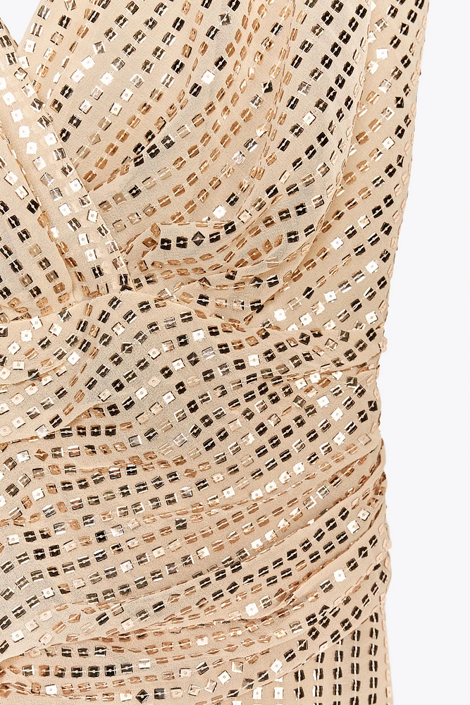 SEQUIN MIDI DRESS