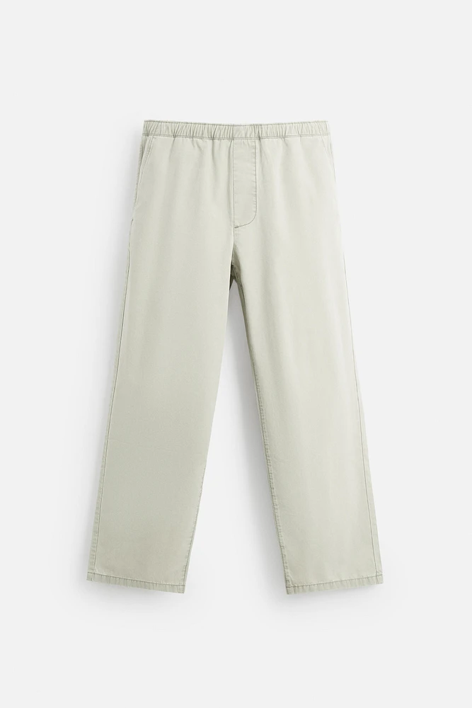 WIDE FIT COTTON PANTS