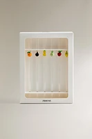 SET OF GLASS STRAWS WITH FRUIT FIGURES (SET OF 6)