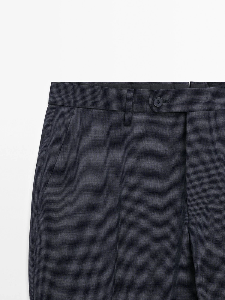 Houndstooth suit trousers