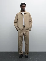 Pantalon regular coton mélangé