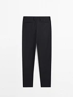 Twill trousers with wool