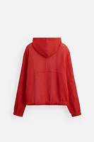 HOODED OPEN WEAVE JACKET