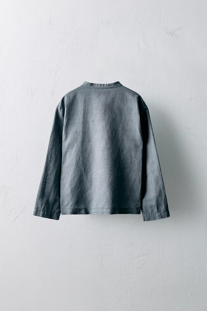 2-5 YEARS/ LIMITED EDITION LINEN PLEATED SHIRT