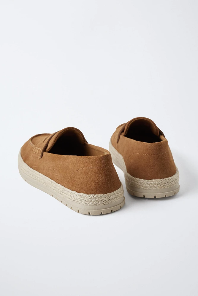 SPLIT LEATHER SPORT LOAFERS