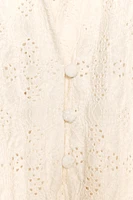 EMBROIDERED BELTED DRESS