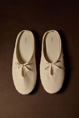 LEATHER SOLE SLIPPERS WITH BOW