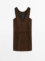 Suede leather mini dress