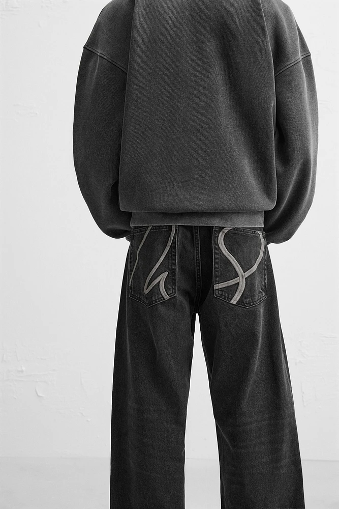 JEAN BAGGY À BRODERIES