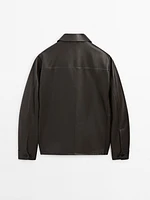Veste poches plaquées cuir nappa