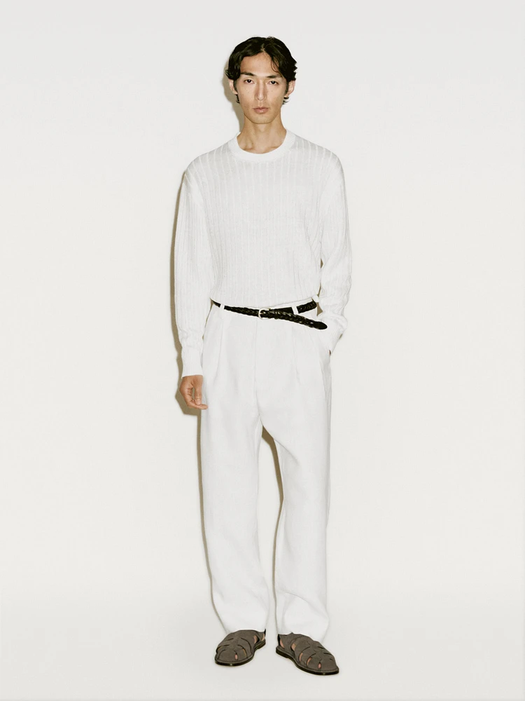 Ribbed linen knit sweater - Limited Edition