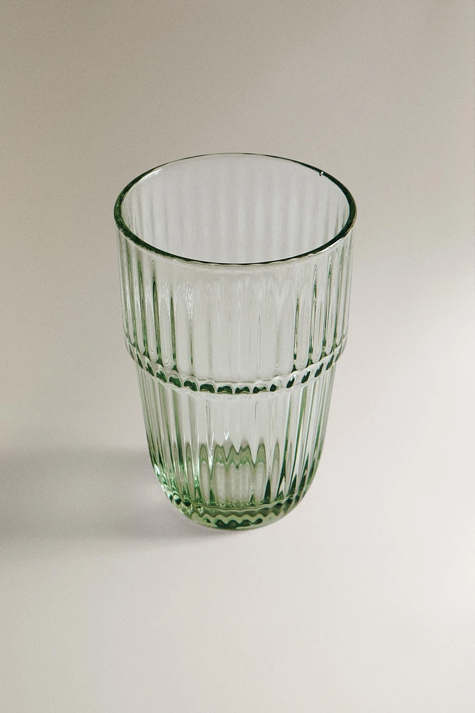 VERRE EN VERRE RECYCLABLE COLORÉ RAYURES