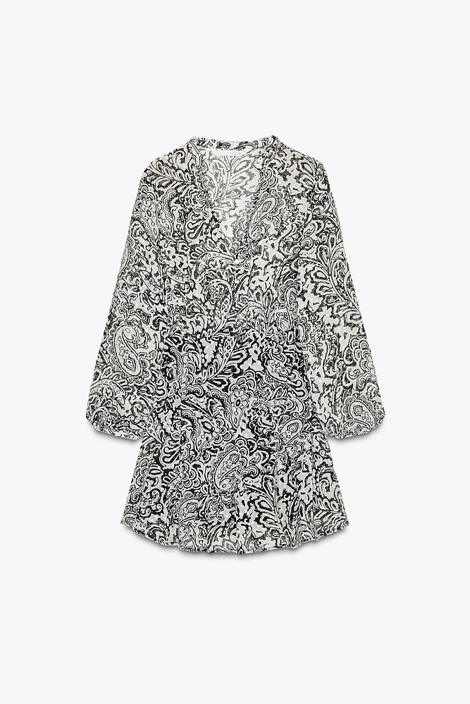 PRINTED SWISS DOT DRESS