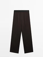 Pantalon large satiné