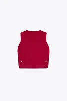 TOP GILET MAILLE BOUTONS LATÉRAUX