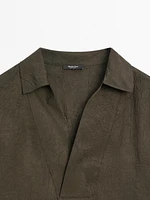 Blouse fluide à col polo