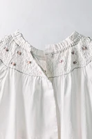 1 MOIS - 3 ANS/ ENSEMBLE CHEMISE ET CULOTTE COURTE FLEURS BRODÉES LIMITED EDITION