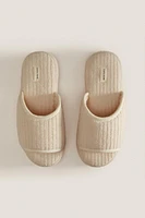 CHAUSSONS FLATFORM TISSU BOUCLÉ