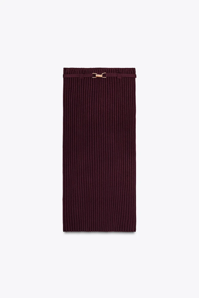 RIBBED KNIT SKIRT