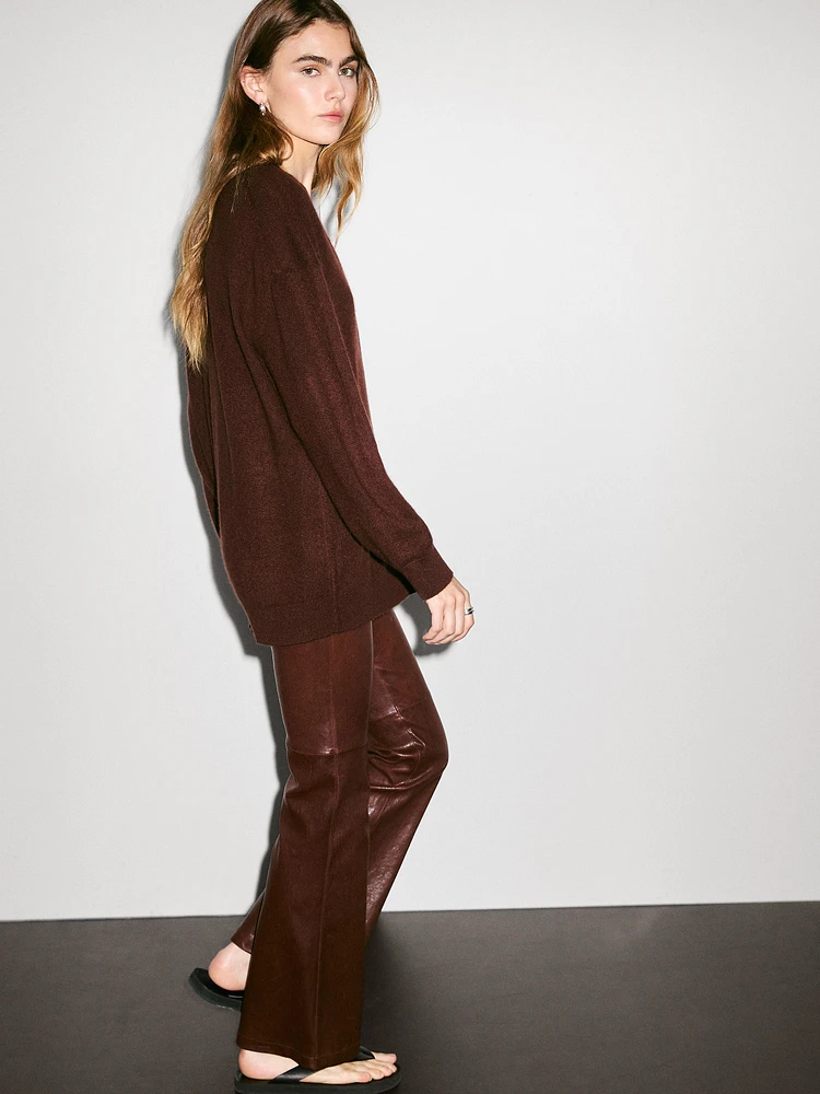 100% cashmere V-neck oversize cardigan