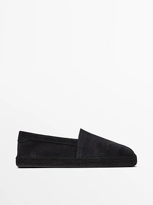 Plain split suede espadrilles