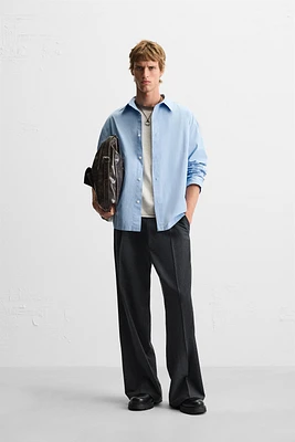 RELAXED FIT PLEATED SHIRT