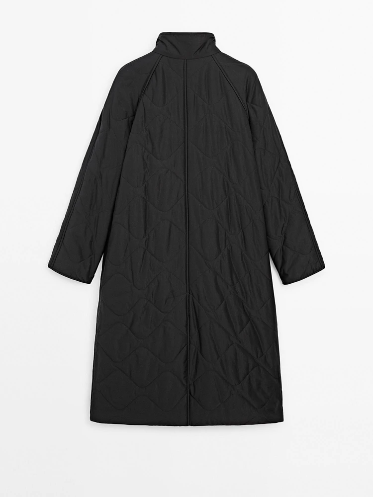 Diamond quilted coat