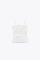 MIXED POPLIN TOP