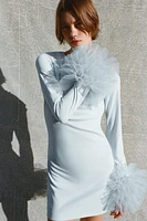 SHORT TULLE CUFF VOLUME DRESS