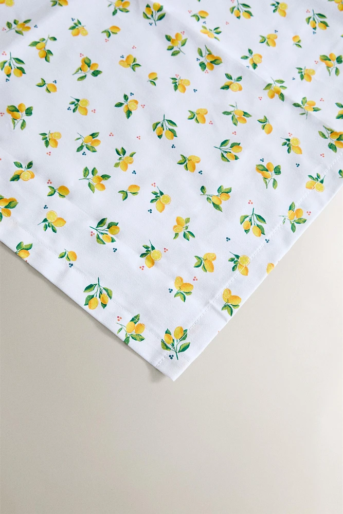 RESIN-COATED COTTON TABLECLOTH WITH LEMONS