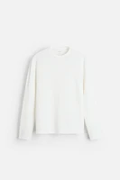 T-SHIRT À TEXTURE QUADRILLÉE