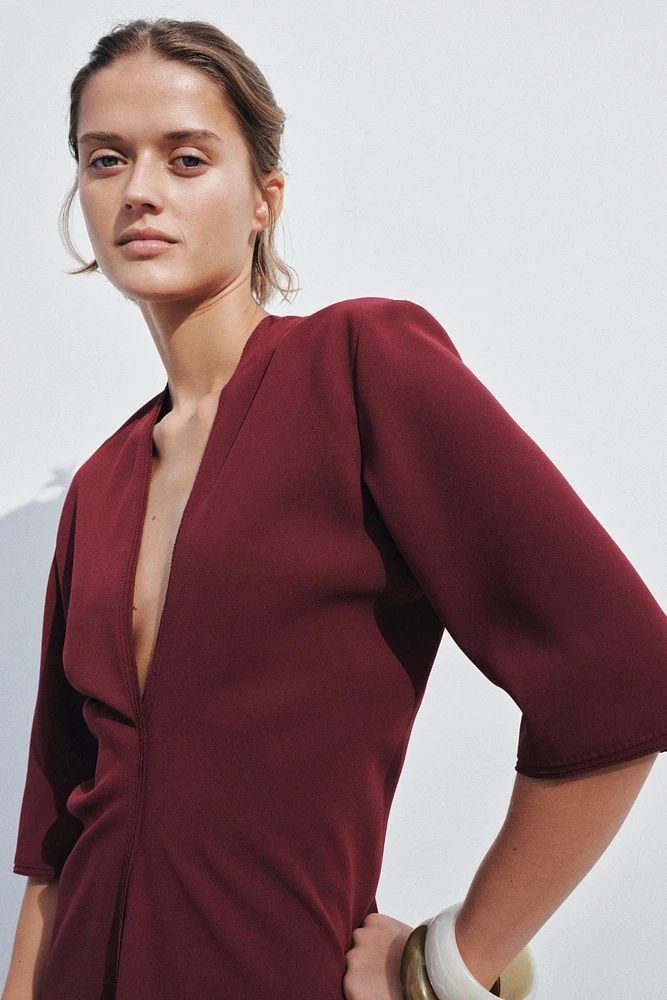 ZW COLLECTION GATHERED MIDI DRESS