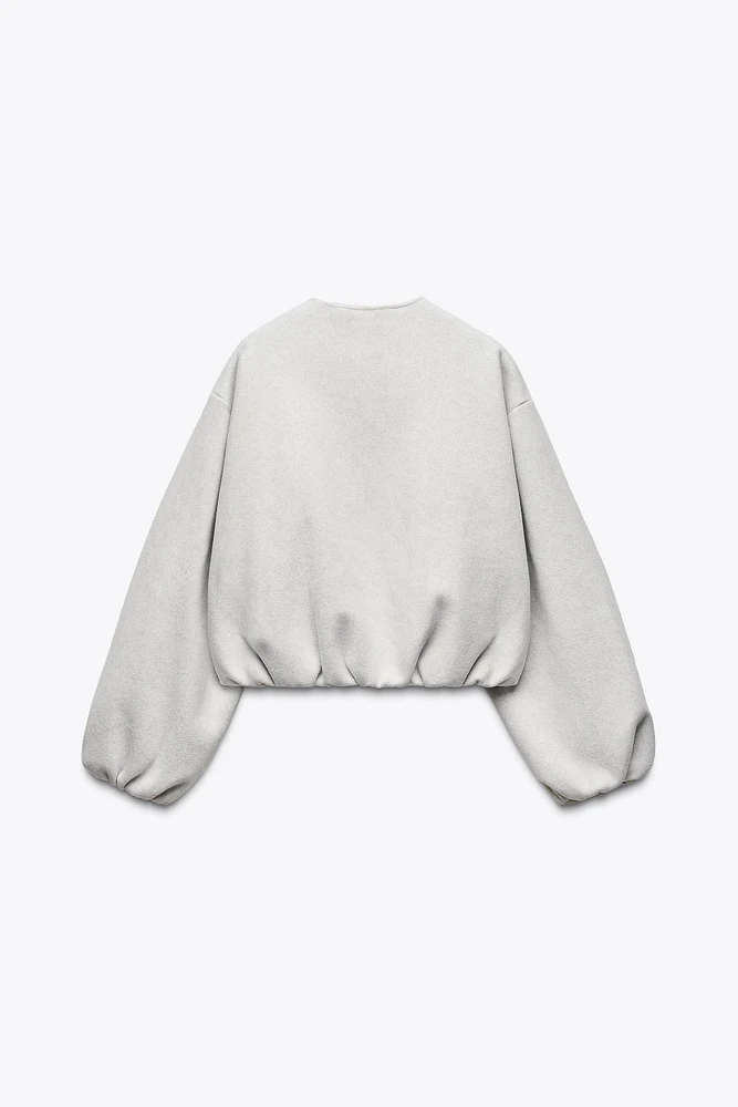 BLOUSON BOMBER DOUX À FINITIONS ÉLASTIQUES