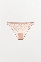 FLORAL EMBROIDERED TULLE PANTIES