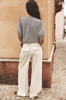 PLEATED WIDE LEG PANTS