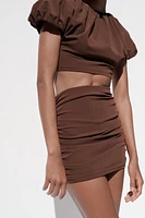 RUCHED MINI SKIRT
