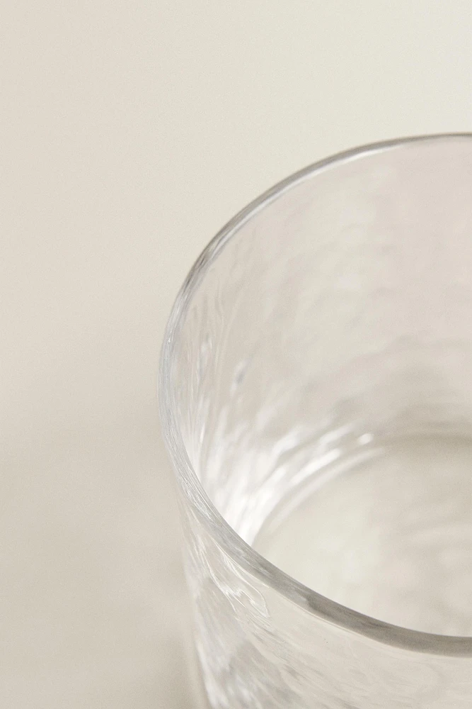 VERRE EN VERRE RECYCLABLE MARTELÉ