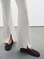 Pantalon flare fendu en cuir - Studio