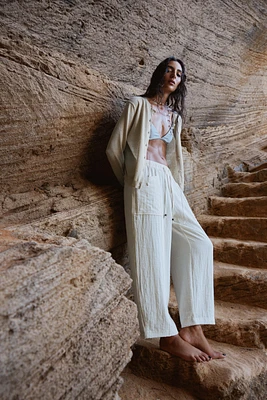 PANTALON RUSTIQUE À TAILLE ÉLASTIQUE