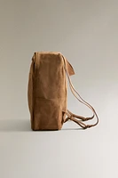 SAC À DOS CUIR CROÛTE DE CUIR
