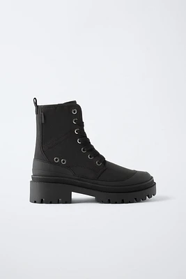 WOVEN LACED ANKLE BOOTS