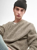 Pull en maille moulinée de laine mélangée