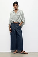 KNOTTED LINEN BLEND SHIRT