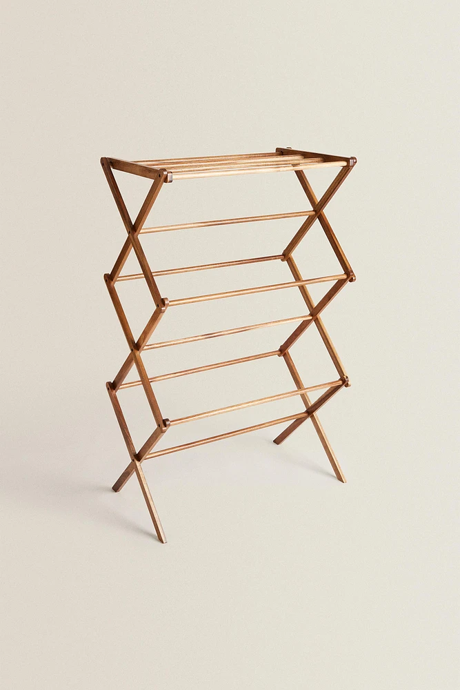 WOODEN VERTICAL FOLDING  CLOTHES HORSE